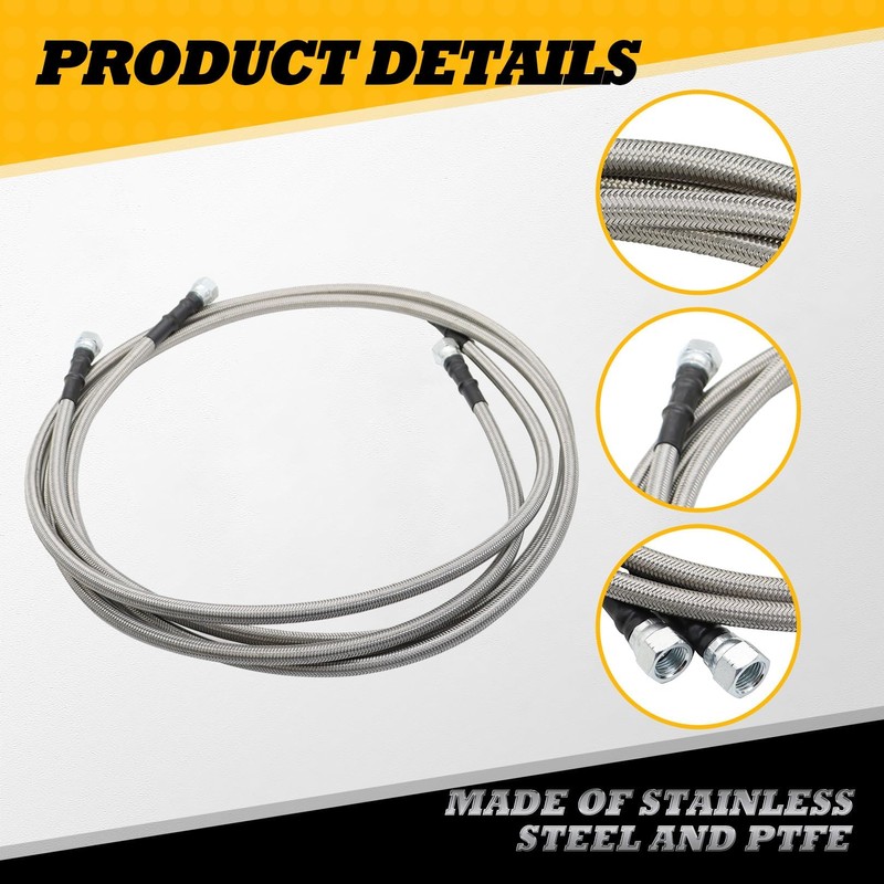 Jecoupoon 6AN 70" Transmission Oil Cooler Hose Line kit Compatible