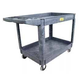 Pake Handling Tools - Plastic 2 Shelves Utility Cart 550lbs Capacity 45“ x 25”
