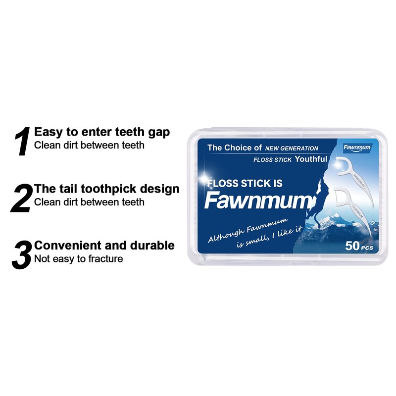 Fawnmum 200-Count Dental Floss Picks for Family - Strong &