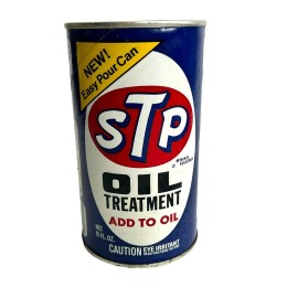 STP Vintage STP Motor Oil Treatment Paper Can 15 Oz. Full New Easy Pour Can Full