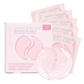 Patchology Serve Chilled Rosé Hydrating Under Eye Patches – Hyaluronic Acid & Antioxidant-Infused Eye Masks to Reduce Dark Circles, Puffiness & Fine L