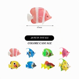 OAOSDH 20 Pezzi di Plastica Piccoli Pesci, Modelli di Pesce Simulati, Forniture Paesaggistiche del Serbatoio di Pesce, Decorazioni per Le Vasca per I Pesci E Giocattoli per Bambini.