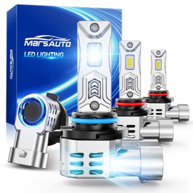 Marsauto 9005 9006 LED Fog Light Bulbs, 68,000LM Ultra-Bright for Wider Vision, IP67 Waterproof, 9005 9006 Fog Bulbs with Plug-N-Play LED Tech, Ever-Lasting Lifespan, 4-Pack