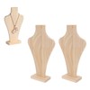 2pcs Wooden Necklace Display Stand Vase Shaped Light Weight Solid