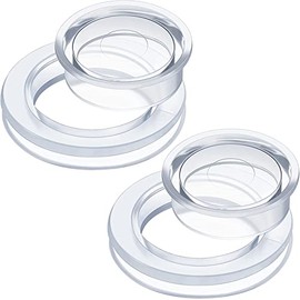 VASANA 2 Sets 0.8cm/2inch Clear PVC Patio Table Umbrella Hole Ring and Cap Set Standard Size Beach Tablet Thicker Hole Ring Plug for Outdoors Patio Table Deck Yard Garden