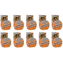 Gorilla Crystal Clear Duct Tape, 1.88" x 9 yd, Clear, (Pack of 10)