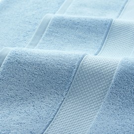 Aston & Arden Egyptian Wash Cloths - (Pack of 6) Oversized Ultra Soft Thick & Absorbent, 100% Ringspun Egyptian Cotton Bathroom Towel for Spa, Hotel, 600 GSM, 13 x 13 in, Blue