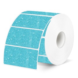 YEGAWEN 2"x1" Holographic Thermal Labels Stickers, Glitter Direct Thermal Printer Labels, Waterproof Self-Adhesive Address Shipping Label Stickers, 300 Sheet/ 1 Roll, Holographic Shiny Blue