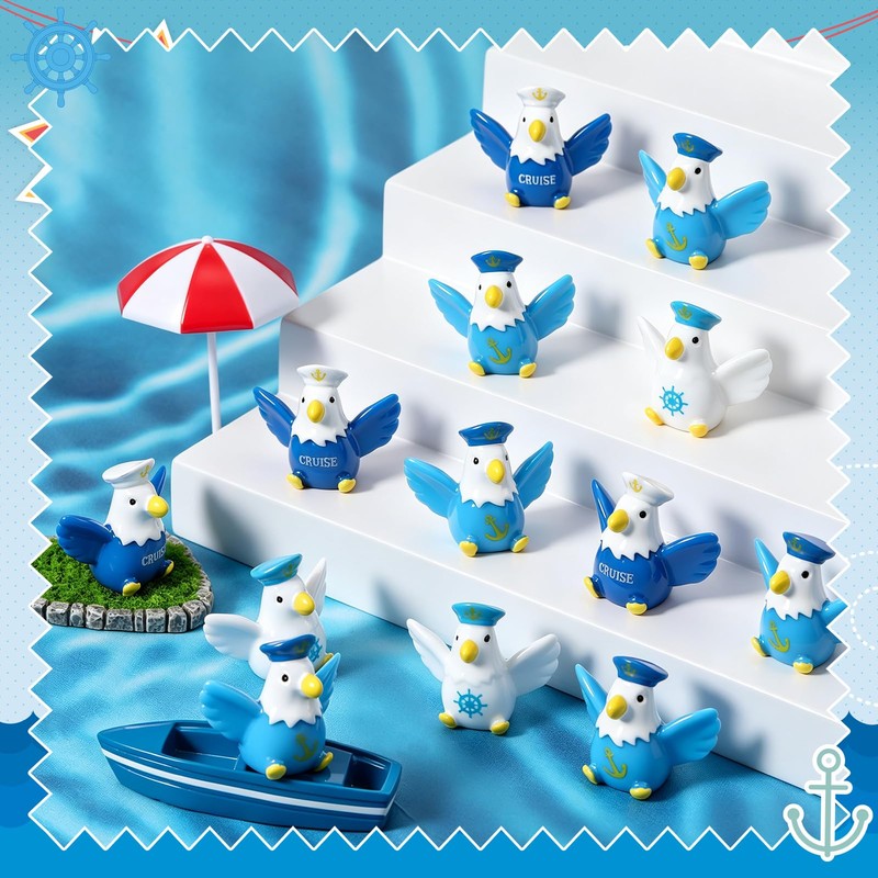 30 Pcs Sailor Cruise Resin Bald Eagle, Mini Bald Eagle