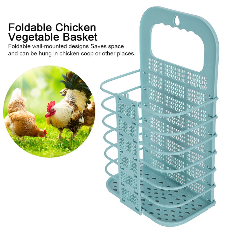 Foldable Chicken Vegetable Basket Cock Hen Fruit Hanging Feeder Feeding