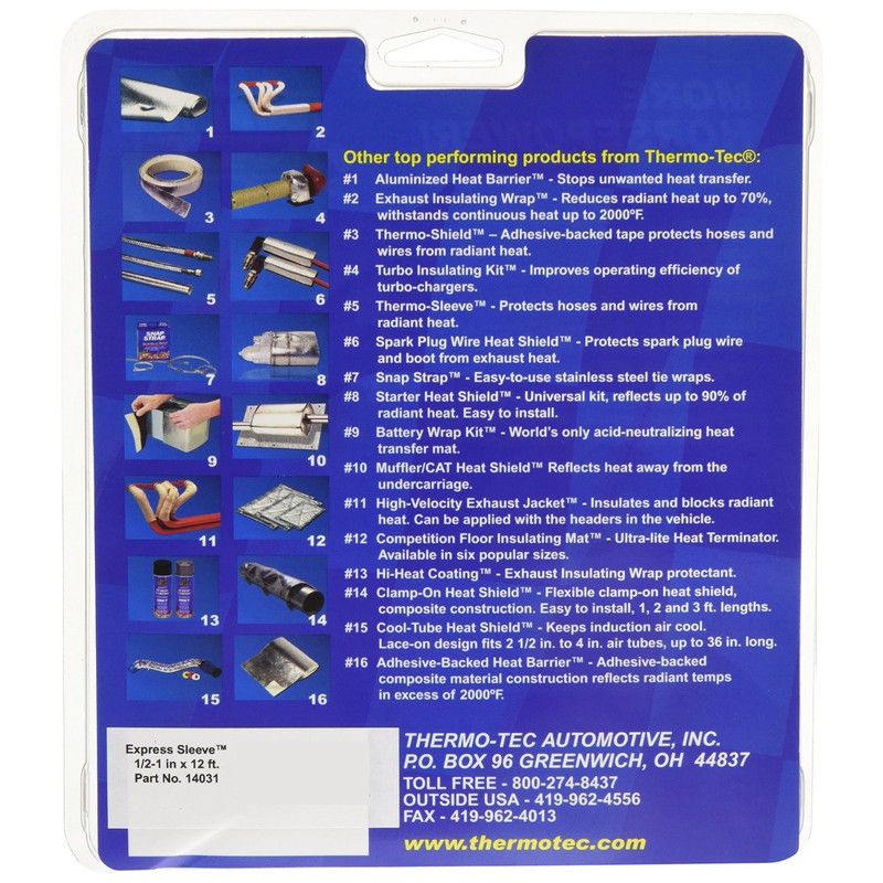 Thermo-Tec 14031 12', 1/2"- 1" I.D. Express Sleeve