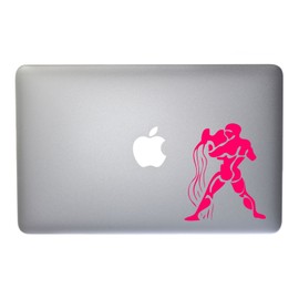 Aquarius Zodiac Symbol Silhouette 11th Sign Water Bearer - 5 Inch Neon Pink Vinyl Decal for Macbook, Laptop or other device