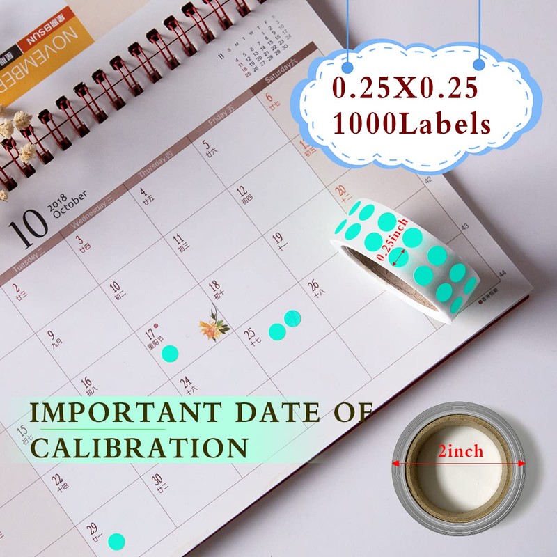 PARLAIM 0.25 Inch Color-Code Dot Stickers,1000 Stickers Roll Coding Label