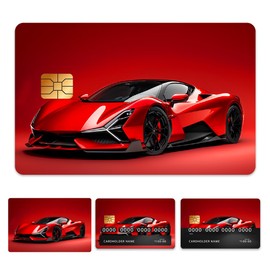Peacoblue Bank Card Sticker Handsome Sports Car Credit Debit Card Custom Skin Cover Protector, 4 Styles Waterproof Scratch-Proof and Attractive Decal for Most Popular EBT Transportation Key Card