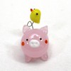 かわいい手作り ガラス細工 ねそべりブタヒヨコ