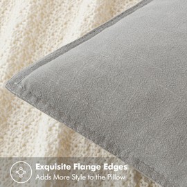 MIULEE Decorative Linen Euro Sham Pillow Covers 24x24 Light Gray ​Boho Farmhouse​ ​Neutral Couch Throw Pillows for Bed Pack of 2 Accent Modern Pillowcase Sofa Livingroom Home Decor