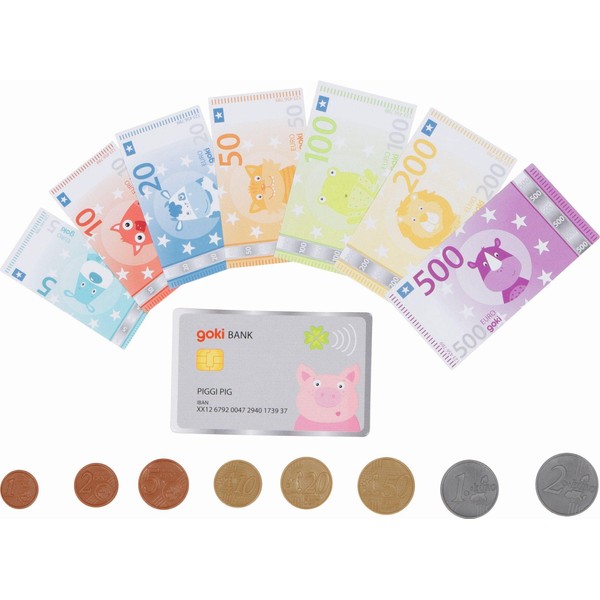 Goki 51497 Play money Animals including bank card Accessories Sets,