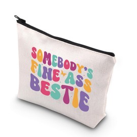 TSOTMO Friendship Gift Somebody's Fine Ass Bestie Zipper Pouch Bag Besties Gift Birthday Gift for BFF Besties Matching Gift (Ass Bestie Bag CA)