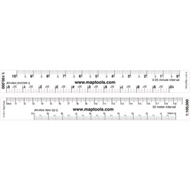 MapTools Map Ruler for 1:100,000 Scale Maps. LAT/Lon, Miles, Kilometers