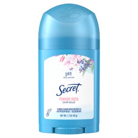Secret Antiperspirant and Deodorant for Women, 24hr Sweat & Odor Protection, PH Balanced Protection, Gentle on Skin, Wide Solid, Travel Size, Powder Fresh Scent, 1.7 oz