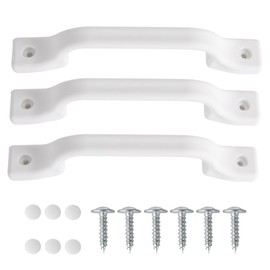 TonGass (3 Pack, White All Weather Plastic Grab Handle for RV, Trailer, Camper, Cargo Trailer, Boat, Home, House Door Use Camper Door Handle Replacement Outdoor RV Entry Door Assist Handle Bars