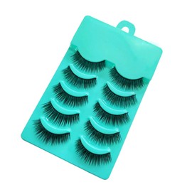 FOMIYES 5 Pairs Fiber False Eyelashes Natural Look Lashes for Party Wedding Photo Shoot