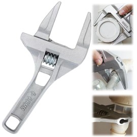 Adjustable Spanner,Adjustable Wrench,Large Adjustable Spanner,6-70mm Wide Jaw Adjustable Spanner,Convenient Wide Jaw Adjustable Wrench,Plumbing Spanner Nut Key Hand Tool for Bathroom,Washbasin,Tube