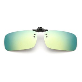 SagaSave Polarized Sunglasses Clip, Outdoor Driving Fishing Sunglasses for Glasses(Yellow Green)