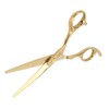 Hair Cutting Shears Stainless Steel Incisive Curved Handle Hairdressing Scissors