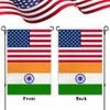 India USA Friendship Garden Flag12x18 in Burlap Indians America US