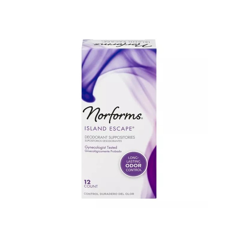 Norforms Feminine Deodorant Suppositories Long Lasting Island Escape Scent 12