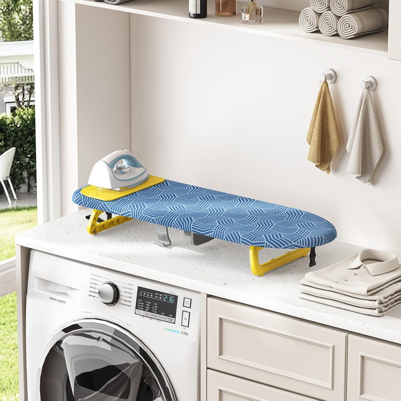 KINGBOARD Tabletop Ironing Board, Small Ironing Board with Iron Holder,