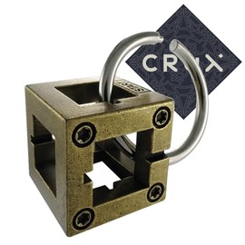 Hanayama Cast Box Puzzle - Level 2 of 6 - Fairly Hard - Includes Crux Sticker