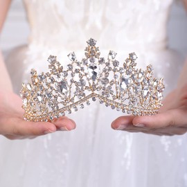 Lerjiaoor - Tiara de cristal para mujer y niña, graduación, boda, graduación, fiesta de novia