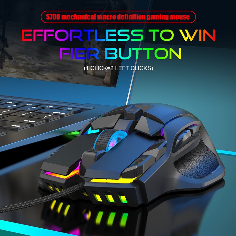 RGB Gaming Mouse 12800 DPI Gaming Mouse Optical Wired with