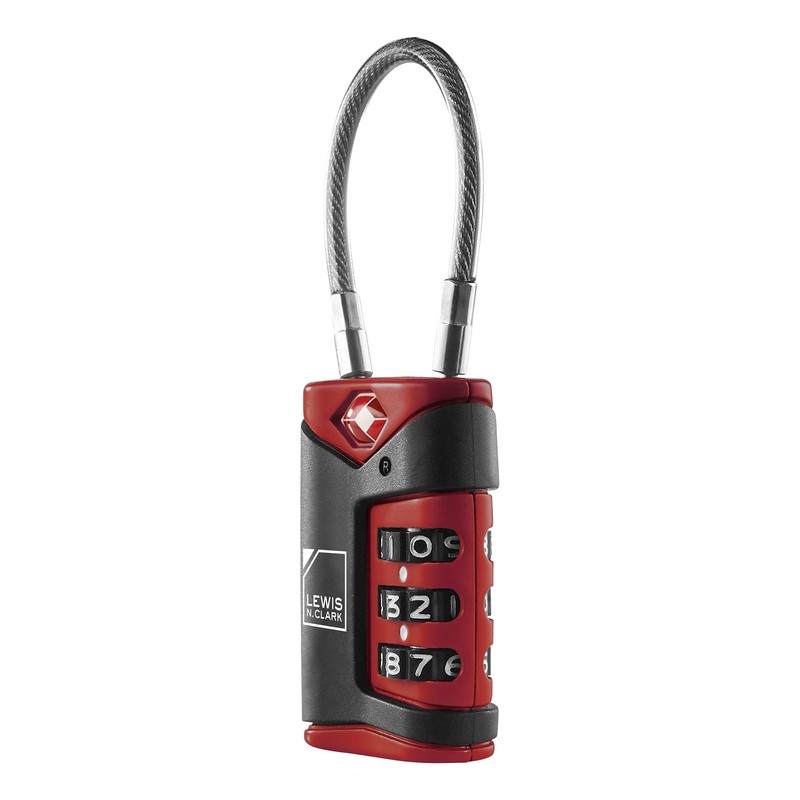 Lewis N. Clark TSA Cable Lock, Red, Single