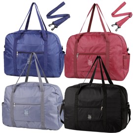 INVODA 4PCS Travel Bag Carry on Duffle Bag Tote Spirit Airlines Personal Item Bag Shoulder Weekender Overnight Bag Waterproof Sports Gym Bag for Women and Men (4 PCS)