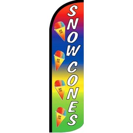 Snow Cones (Multi color) Windless Flag (full sleeve) 3ft X 11.5ft Flag by EZ Flags
