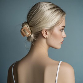 Flomiara 6PCS Hair Clips for Women, Claw Clips, Plastic Square Hair Clip Home Makeup Outdoor, Suitable for Thick Thin Hair, Strong-Hold Claws for Styling, Light Cute for Women Girls Kids, Brown