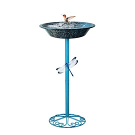 SAC SMARTEN ARTS Freestanding Bird Bath for Outside Metal Birdbaths Birdfeeder Bowl with Metal Stake Spa Bird Feeder Standing for Garden Patio Yard Lawn Décor 25.5 Inch Height