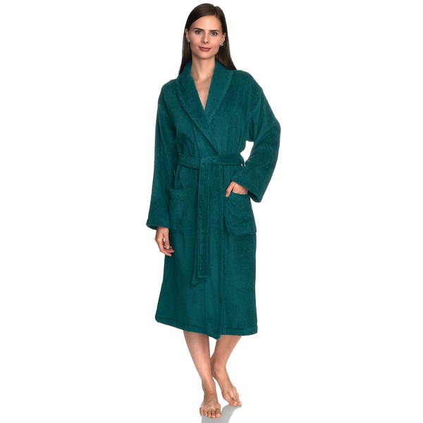TowelSelections Womens Plush Bathrobe 100% Cotton Luxury Terry Shawl Bath