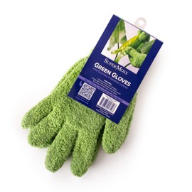 SuperMoss (01710 Microfiber Dusting Gloves for Plants – Gentle Leaf Shine & Cleaner for Houseplants, Reusable Indoor Plant Care Accessories, Durable and Washable Dusting Mitts, Universal Fit, Green