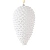 Vickerman 7" White Matte Glitter Pinecone Christmas Ornament - Set