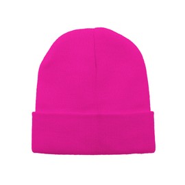 Zando Unisex Hot Pink Beanie Cute Kids Slouchy Warm Soft Baby Winter Hat for Girls Boys - Toddler Winter Beanies for Kids - Hallowenn Accessories - One Size