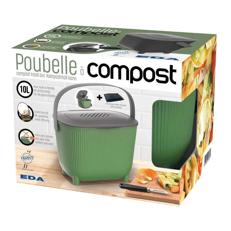 EDA - 10 Litre Compost Bin with Carbon Filter -