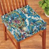 Collections Etc Thick Padded Tapestry Booster Tufted Chair Cushion Blue