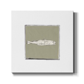 Renditions Gallery Wall Artwork Pictures & Prints for Home Decorations Pencil Sketch of Ayu Fish in Blue Ocean Modern Canvas Art for Bedroom Living Room Office Kitchen Walls - 10"X10" LT503