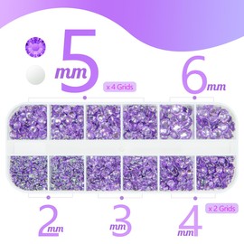 qiipii Amethyst Purple Crystal Resin Rhinestones w B7000 Jewelry Glue for Bedazzling Crafting Flatback Stones 2mm-6mm Diamonds Crystals Gems Charms for Nails Face Eyes Makeup Tumblers Bottles Crafts
