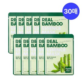 [330 won per sheet] Real essence mask pack 30 sheets, 15 types, monthly package - 30 bamboo sheets (skin soothing) / [장당 330원] 리얼 에센스 마스크팩 30매 15종 한달패키지 - 대나무 30매(피부진정)