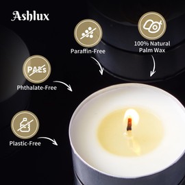 Ashlux Unscented Palm Tea Lights Candles 300 Pack Bulk, 6 to 7 Hours Long Burning White Tea Lights,Non-Paranffin, Smokeless, Mini Tealight Candles for Wedding, Table Centerpiece, Party, Power Outages